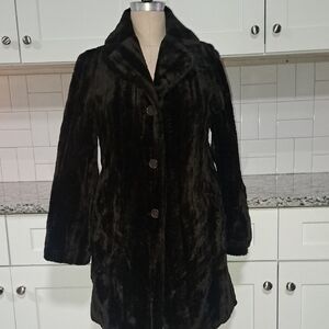 Sisley Dark Brown Faux Fur Coat